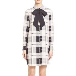 Kate Spade Griffin Plaid Dress with Bow Tie